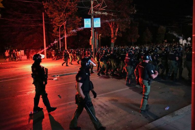 Police clash with anti-government protesters calling for early elections in Serbia
